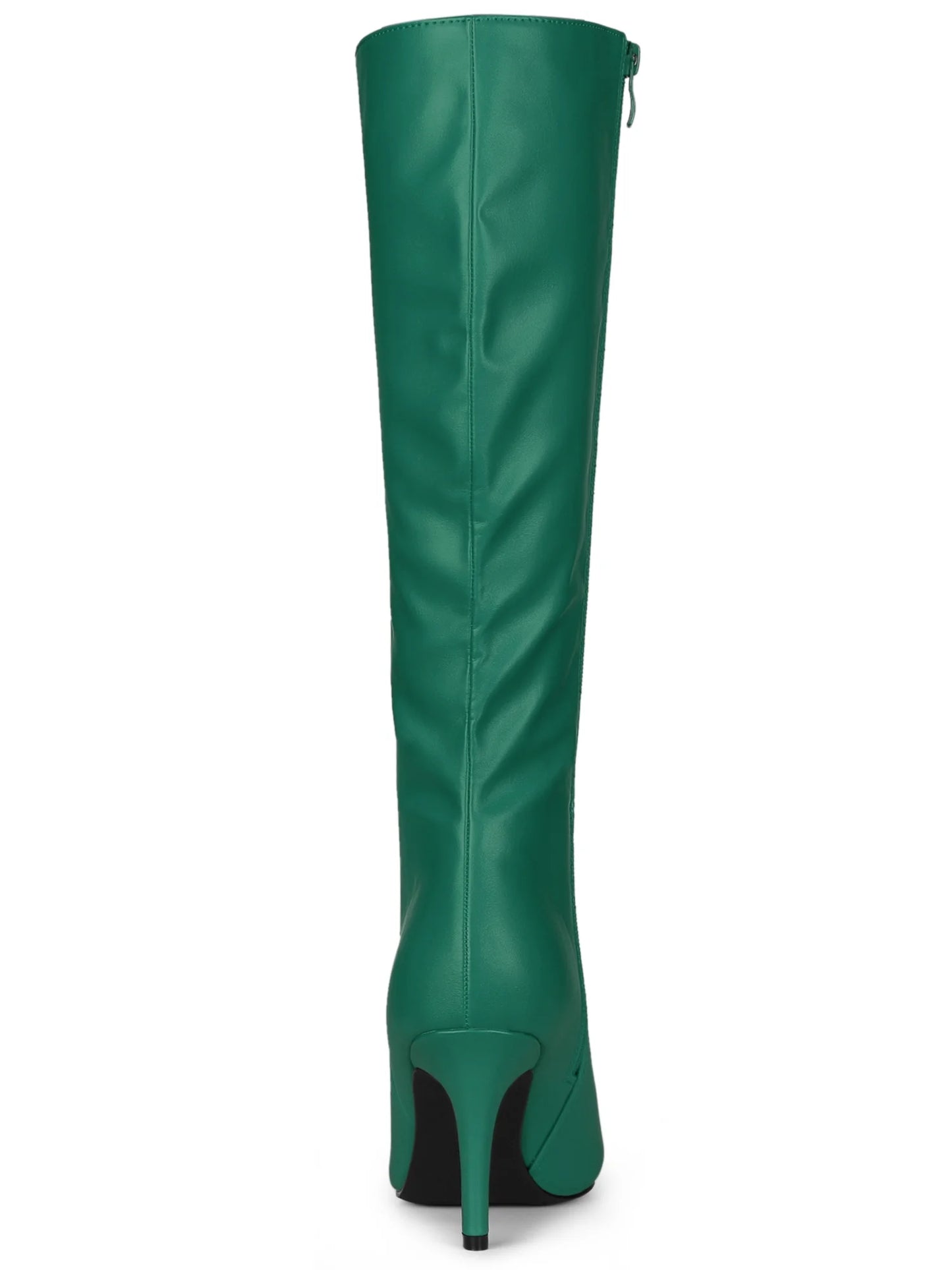 Valentine'S Women'S Boot Pointed Toe Side Zipper Stiletto Heel Knee High Boots Dark Green 8